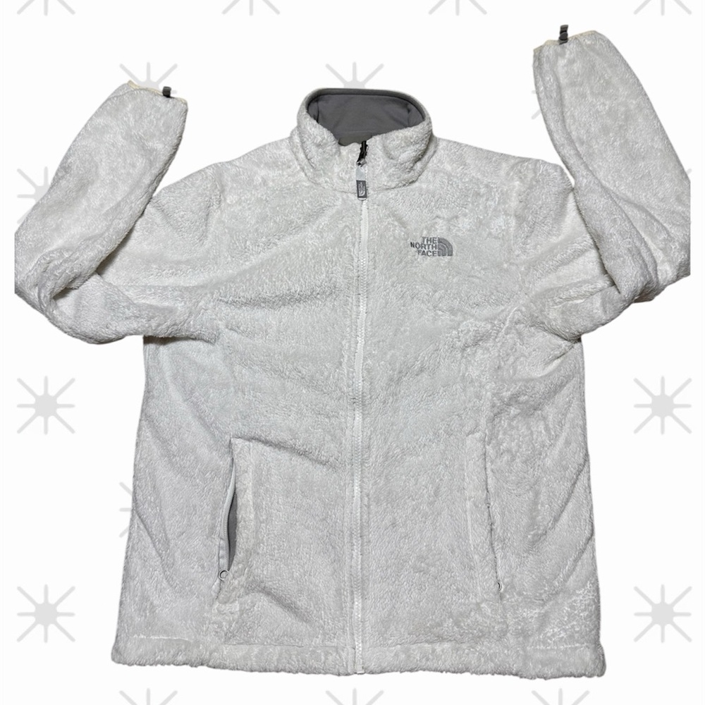 The North Face size Medium full white fleece full zip plush cozy winter jacket